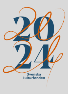 På bilden syns årtalet 2024 i färgerna turkost och koppar. Under årtalet finns texten Svenska kulturfonden. Bakgrunden är ljusgrå