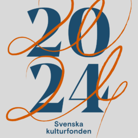 På bilden syns årtalet 2024 i färgerna turkost och koppar. Under årtalet finns texten Svenska kulturfonden. Bakgrunden är ljusgrå